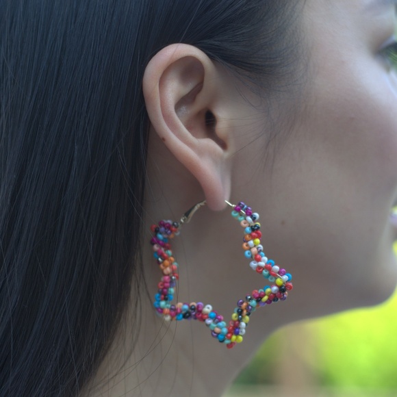 Star Hoop Earrings - Picture 1 of 2